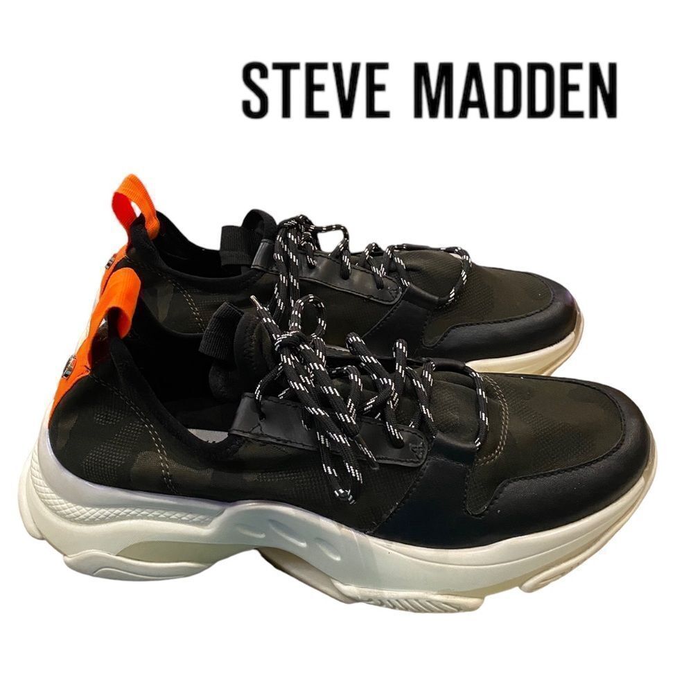 STEVE MADDEN Gauri Women's Dark Camo Chunky Shoes Sneakers 10